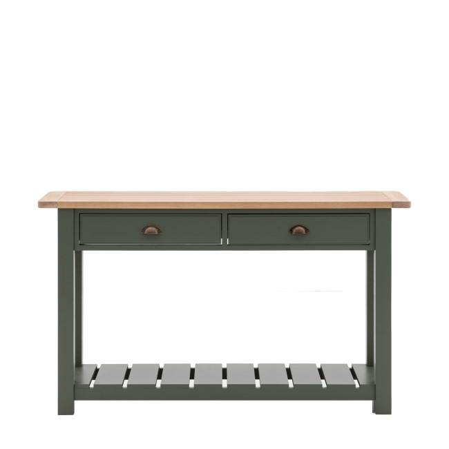 Eton 2 Drawer Console Table Green - Caspian House