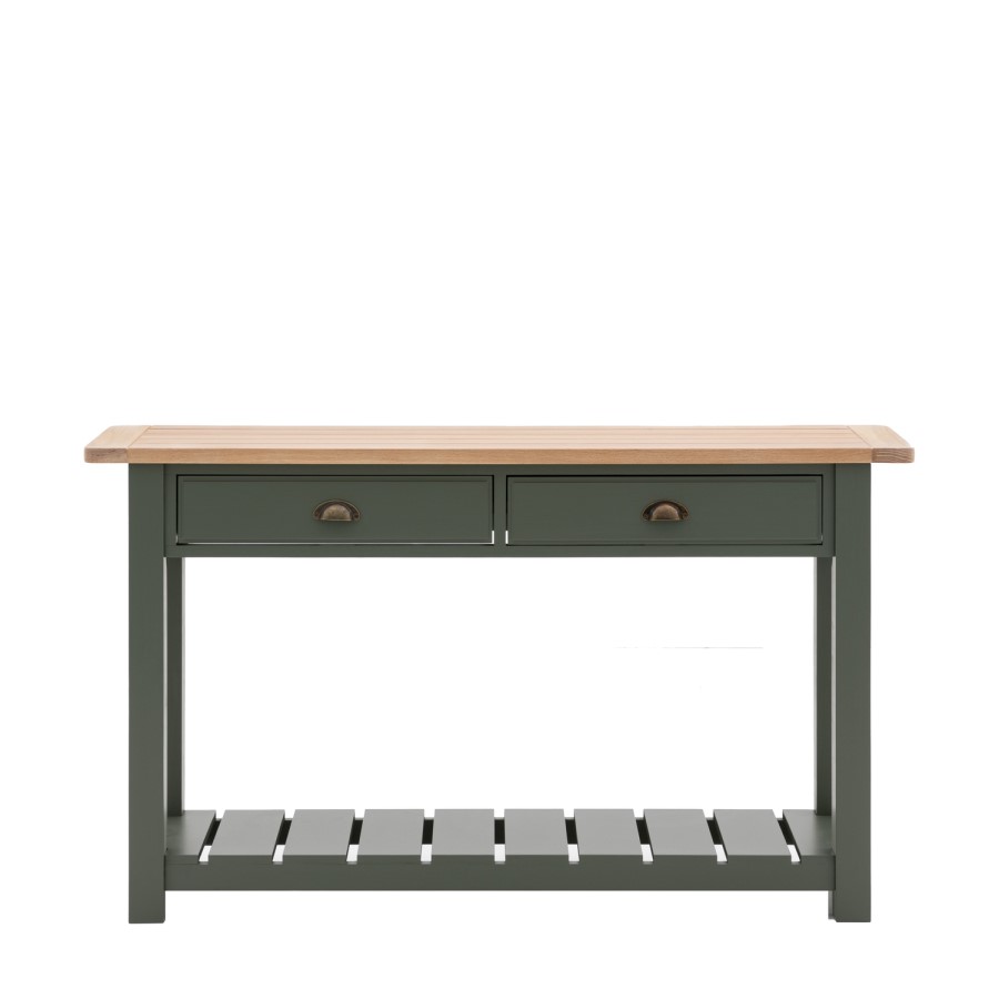 Eton 2 Drawer Console Table Green - Caspian House