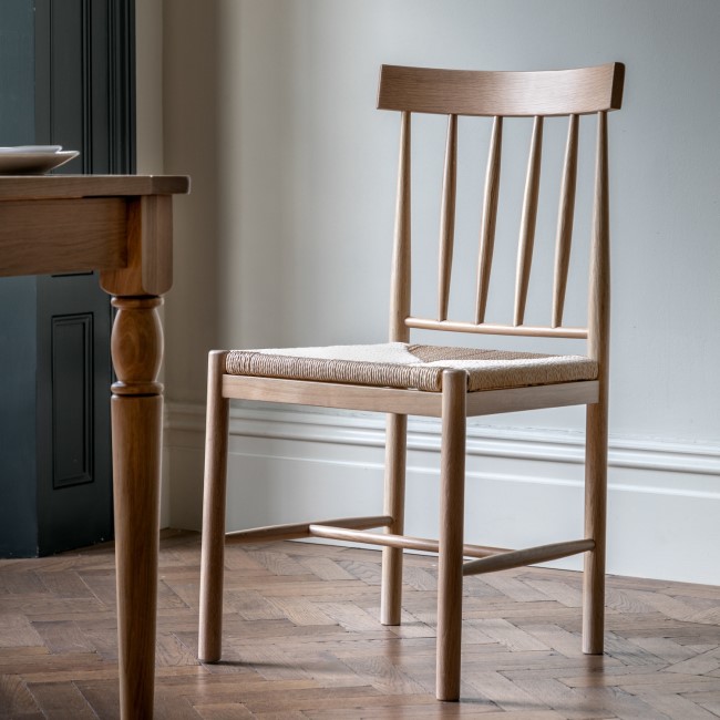 Set of 2 Natural Dining Chairs - Eton - Caspian House