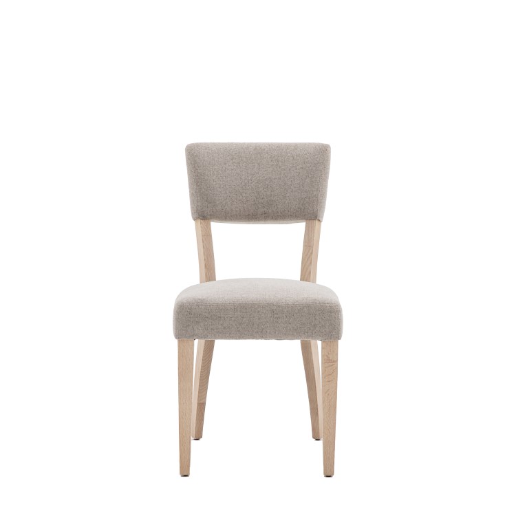 Set of 2 Natural Upholstered Dining Chairs - Eton - Caspian House