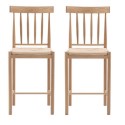 FOL105456 Set of 2 Natural Solid Oak Kitchen Stools with Woven Seats - Eton - Caspian House
