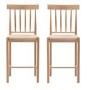 GRADE A1 - Eton Set of 2 Solid Oak Bar Stools with Woven Seats Natural - Caspian House