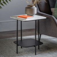 Ludworth Side Table White Marble - Caspian House