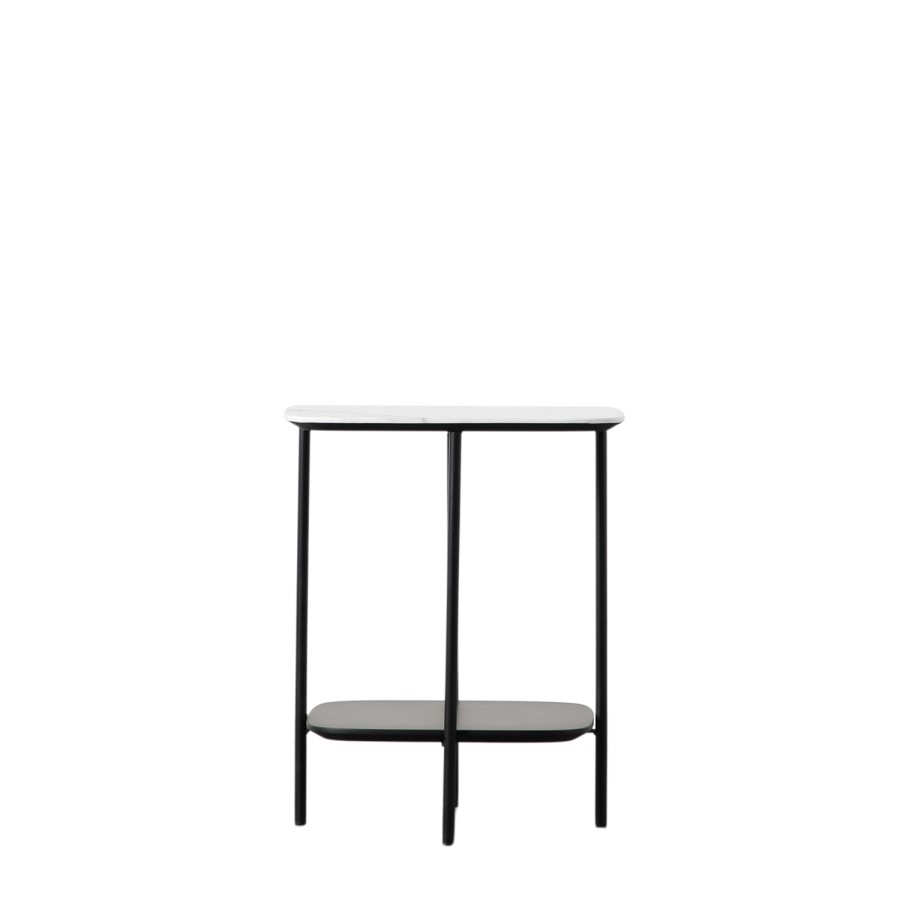 Ludworth Side Table White Marble - Caspian House