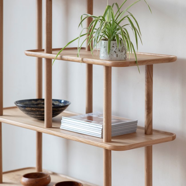 Kingham Open Bookcase Solid Oak - Caspian House