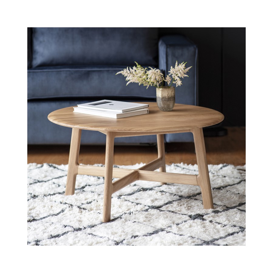 Round Oak Coffee Table - Madrid