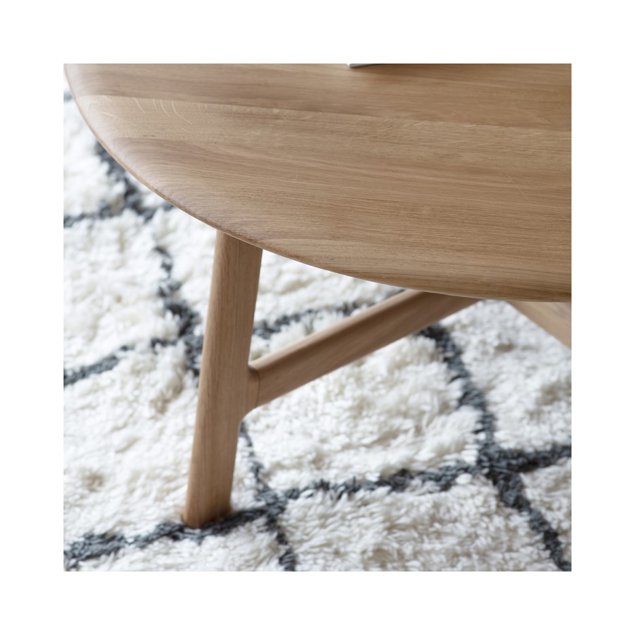 Round Oak Coffee Table - Madrid
