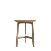 GRADE A1 - Round Oak Side Table - Madrid