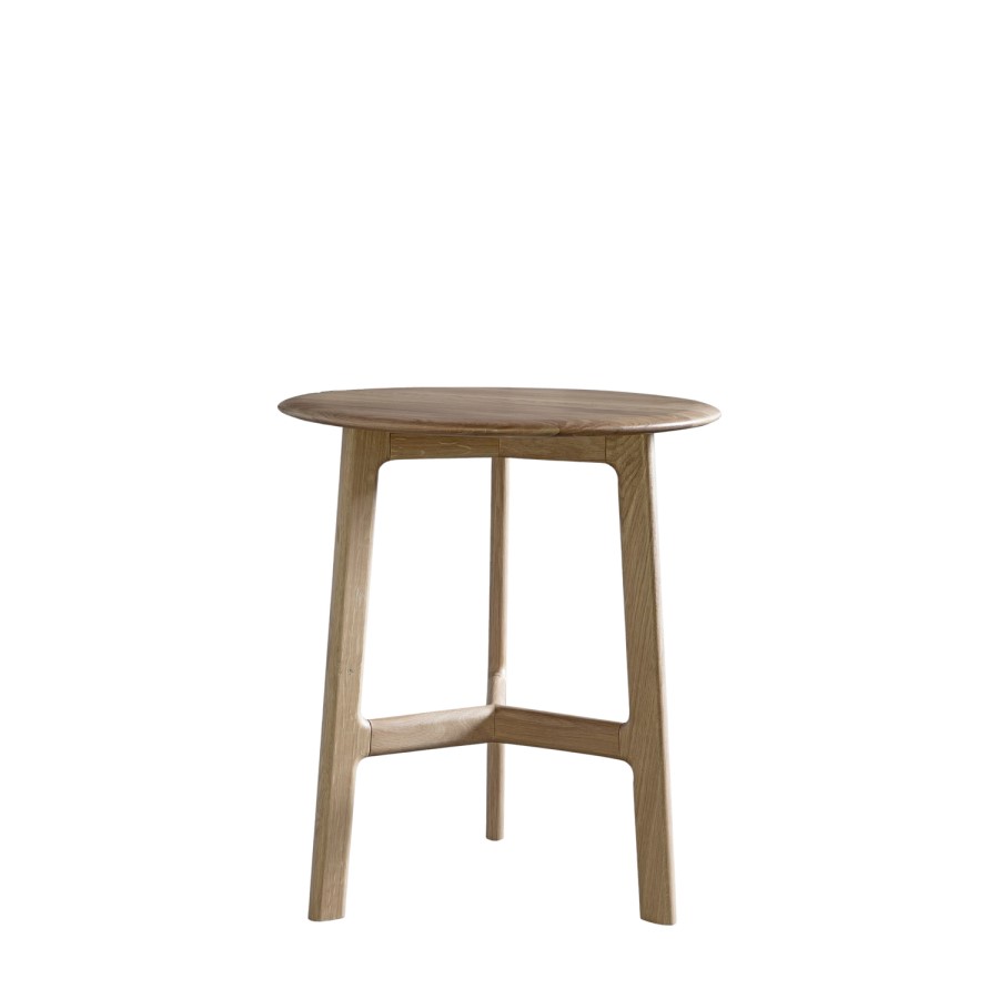Round Oak Side Table - Madrid