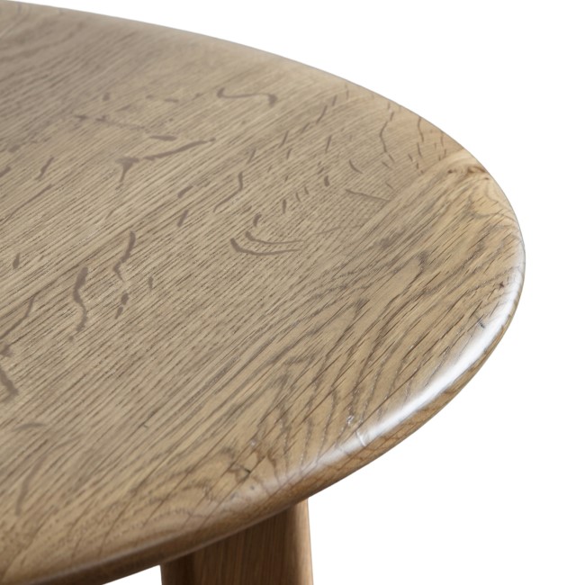 ONLY OPENED - Round Oak Side Table - Madrid