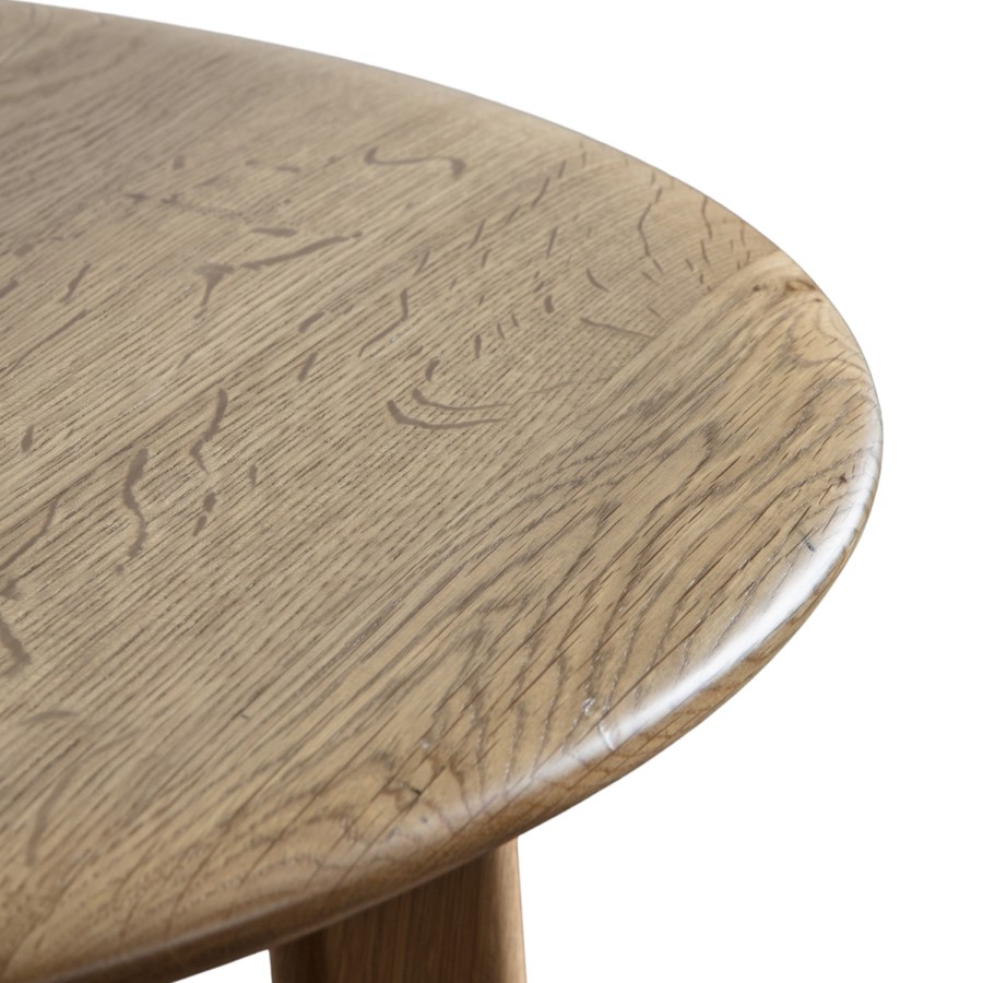 Round Oak Side Table - Madrid