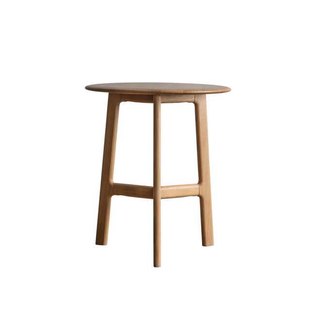 ONLY OPENED - Round Oak Side Table - Madrid