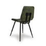 Set Of 2 Real Leather Green Dining Chairs with Quilted Back - Aiden