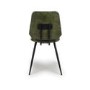 Set Of 2 Real Leather Green Dining Chairs with Quilted Back - Aiden