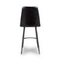 Set Of 2 Real Leather Black Kitchen Stools with Quilted Back - Jaxson