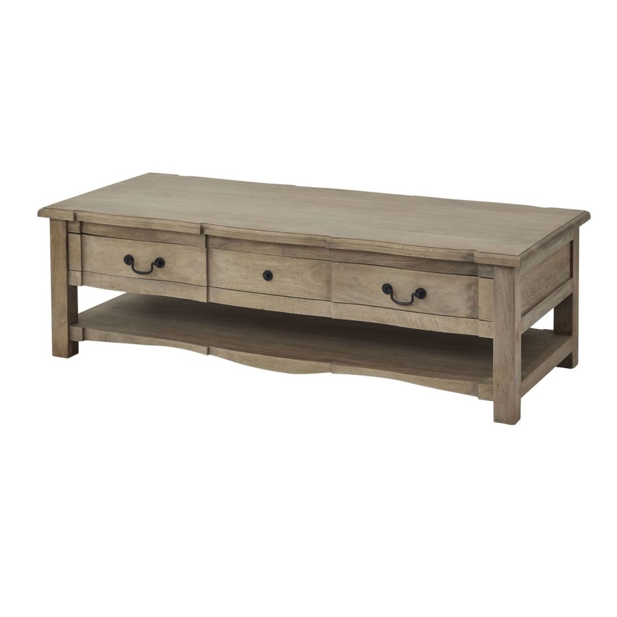 Rectangular Mango Wood Coffee Table with Storage - Copgrove