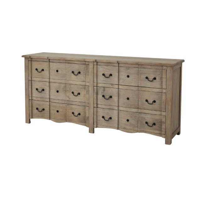 Wide Solid Wood Chest of 6 Drawers - Copgrove - Hill Interiors