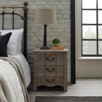 Natural Wood Wide 3 Drawer Bedside Table - Copgrove - Hill Interiors Natural Wood Wide 3 Drawer Bedside Table - Copgrove - Hill Interiors
