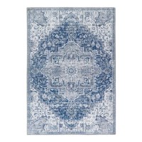 Washable Distressed Medallion Design Blue Rug - 170 x 120 cm - Garda - Ripley Washable Distressed Medallion Design Blue Rug - 170 x 120 cm - Garda - Ripley
