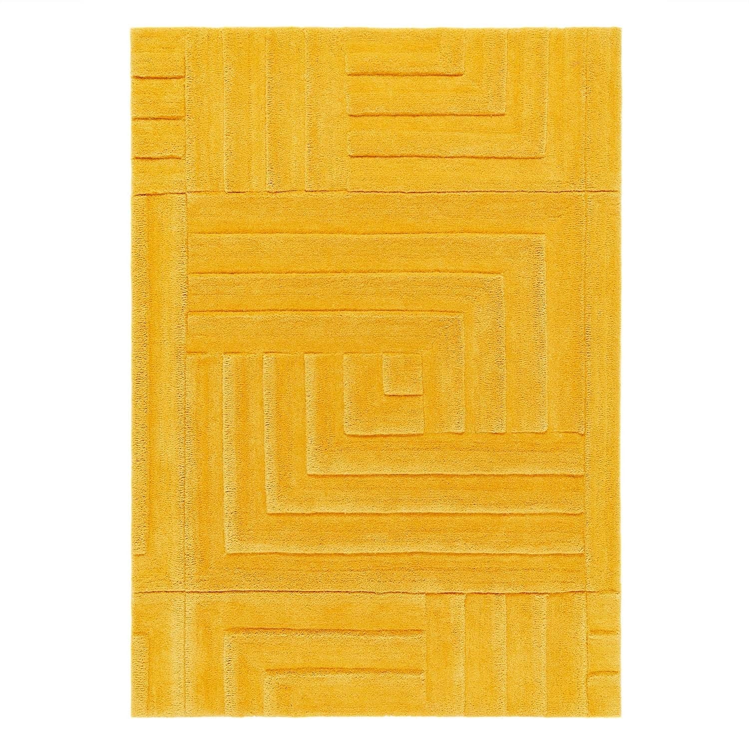 Wool Ochre Rug - 230 x 160 cm - Linear - Ripley - Furniture123