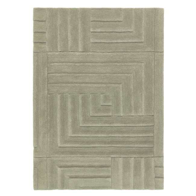 Large Wool Olive Rug - 290 x 200 cm - Linear - Ripley