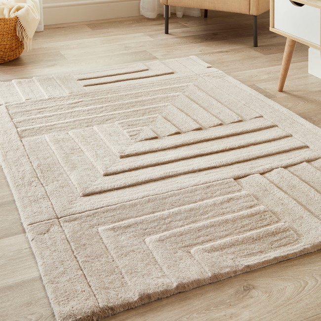 Wool Stone Rug - 170 x 120 cm - Linear - Ripley