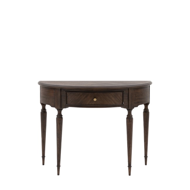 Half Moon Dark Wood Console Table - Madie