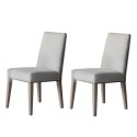 FOL105592 Set of 2 Grey Dining Chairs with Dark Wood Legs - Madie