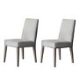 Set of 2 grey dining chairs with Dark wood legs-Madie