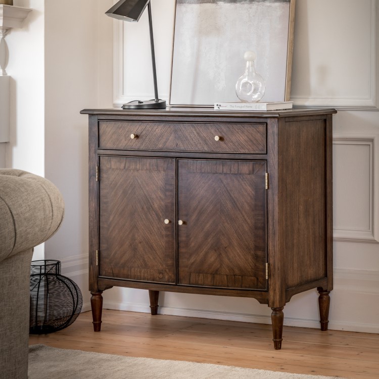 Small Dark Wood Sideboard with Drawer - Madie