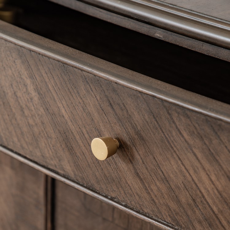 Small Dark Wood Sideboard with Drawer - Madie