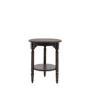 Round Walnut Side Table with Storage Shelf - Madie