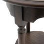 Round Walnut Side Table with Storage Shelf - Madie