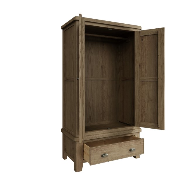 Smoked Oak 2 Door Wardrobe-The Wickerman