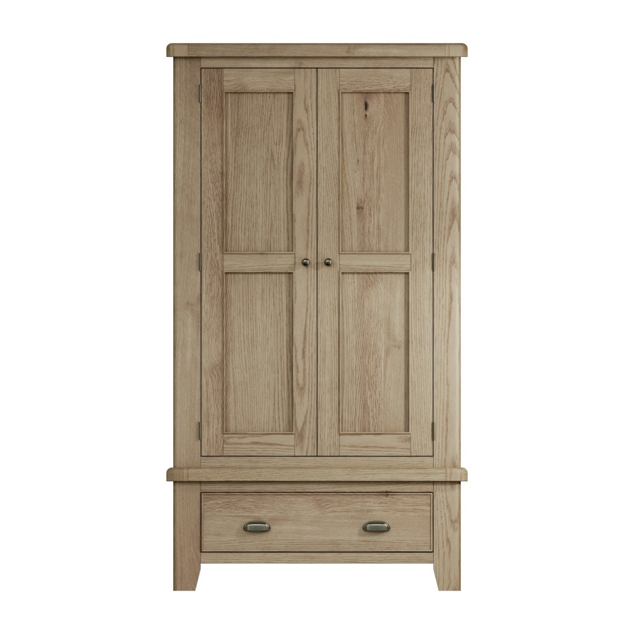 Smoked Oak 2 Door Wardrobe-The Wickerman