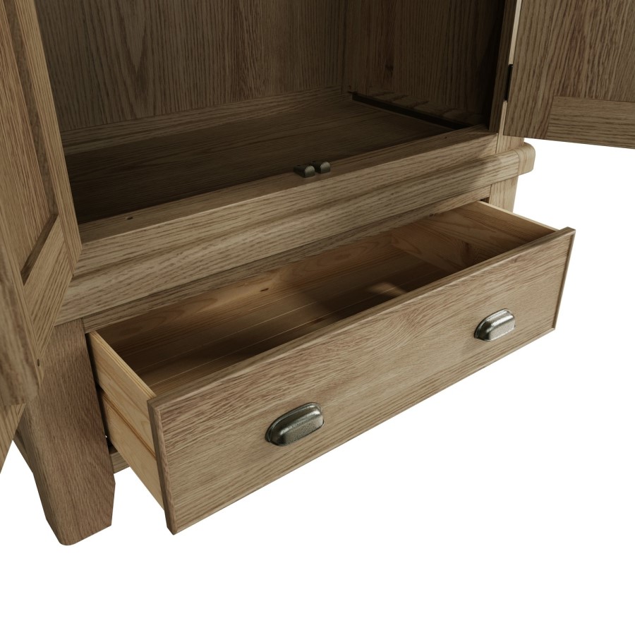 Smoked Oak 2 Door Wardrobe-The Wickerman