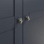Midnight Grey Painted & Oak 2 Door Wardrobe with Drawer-The Wickerman