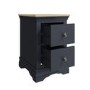 Midnight Grey Painted & Oak 2 Drawer Bedside Cabinet-The Wickerman