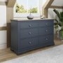 Wide Oak and Grey Chest of 6 Drawers - The Wickerman
