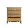 Oak French Chest of 5 Drawers - Chic - Caspian House