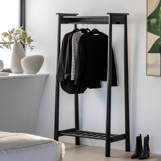 Wycombe Open Wardrobe in Black - Caspian House