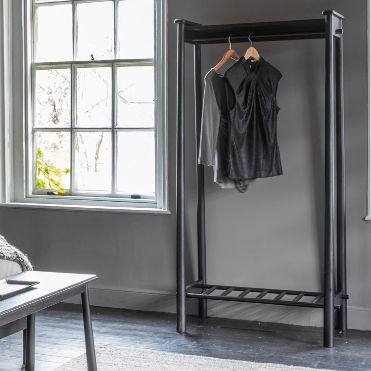 Wycombe Open Wardrobe in Black - Caspian House