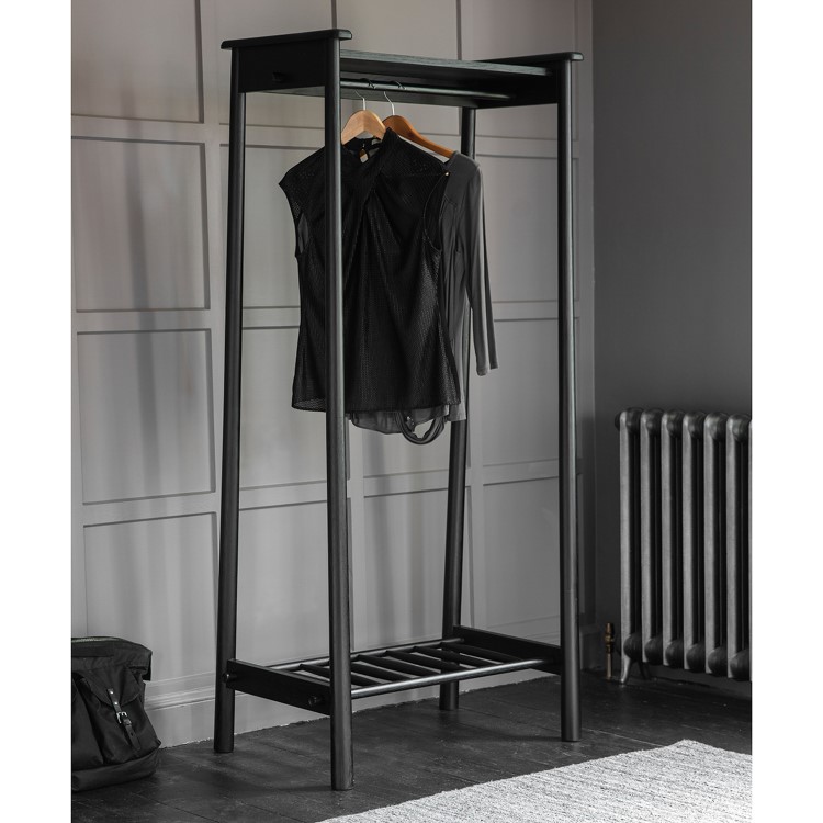 Wycombe Open Wardrobe in Black - Caspian House