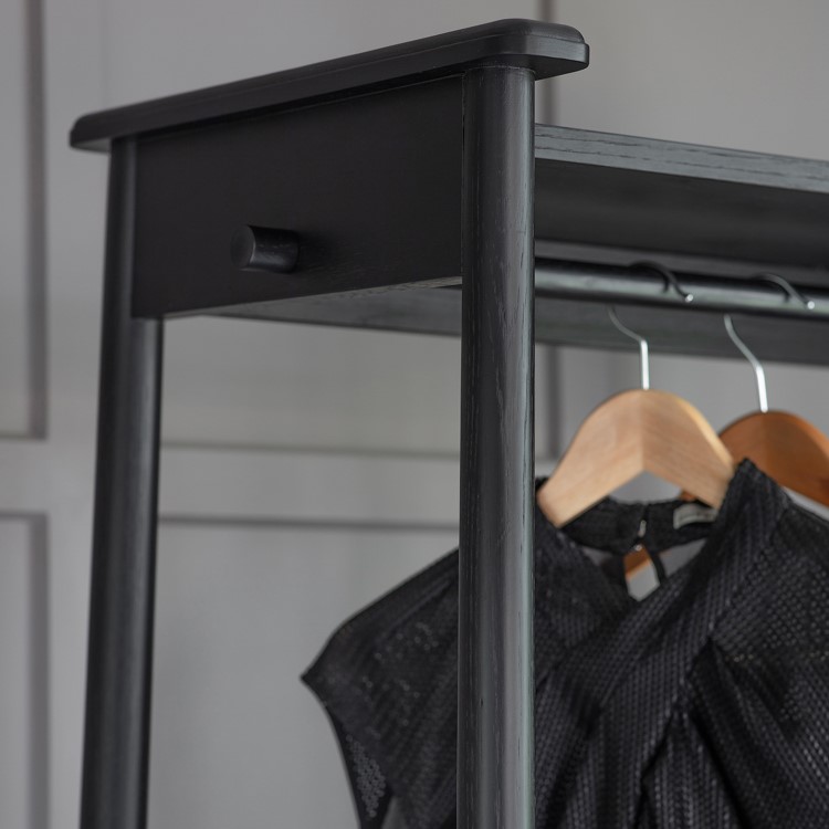 Wycombe Open Wardrobe in Black - Caspian House