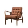 Brown Leather Mid Century Armchair - Caspian House