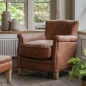 FOL105618 Brown Leather Armchair - Caspian House