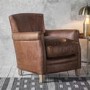 Brown Leather Armchair - Caspian House