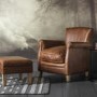 Brown Leather Accent Chair - Caspian House