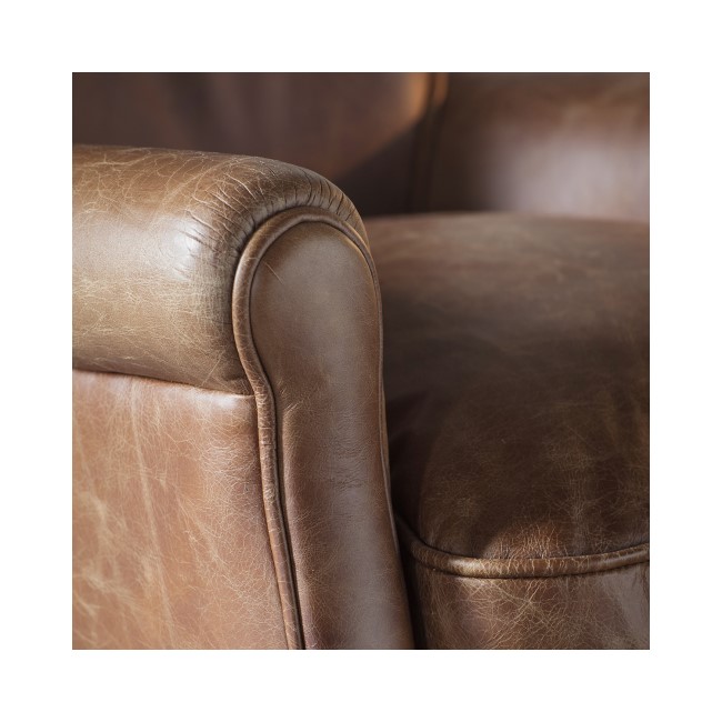 Brown Leather Accent Chair - Caspian House