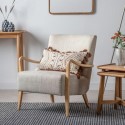FOL105619 Natural Linen Scandi Armchair - Caspian House